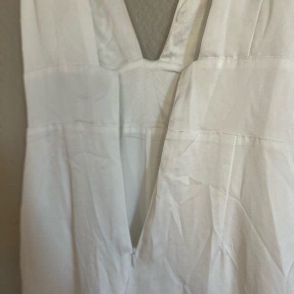 LIKE NEW Ultimate Allure Ivory Satin Wide-Leg Jumpsuit - Picture 9 of 9